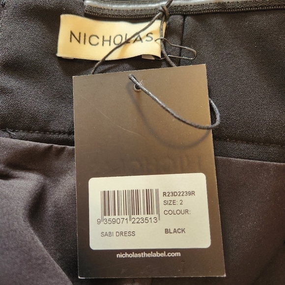 NWT Nicholas Sabi Bustier Midi Dress, black, sz 2 - Picture 8 of 8